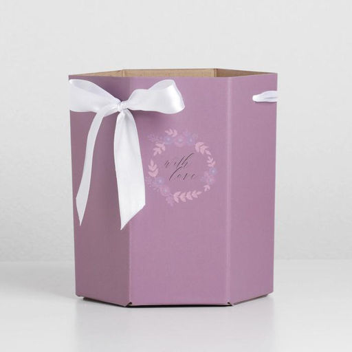 Коробка складная шестигранник Сумеречная лаванда, 17 14,8 19,5 см - Дарите счастье фото 2