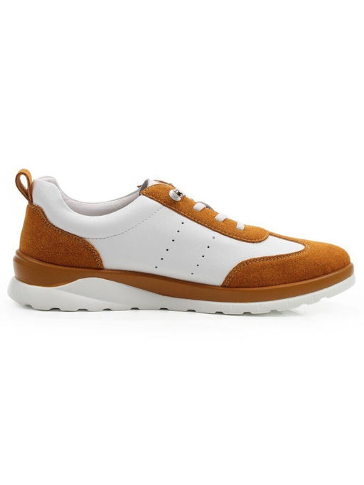 03-YA486-2 WHITE/SAND Кроссовки женские (натуральная кожа, натуральная замша)