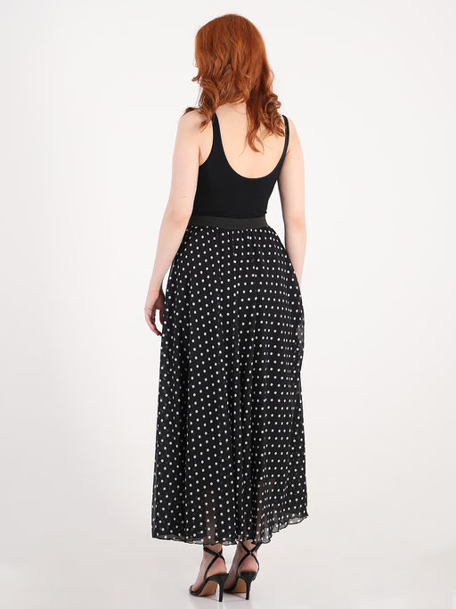 Юбка в горошек длинная на резинке - Almond фото 7