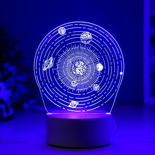 Светильник 3D RISALUX «Космос», LED-ночник, RGB, от сети, 9.5×13×17.5 см