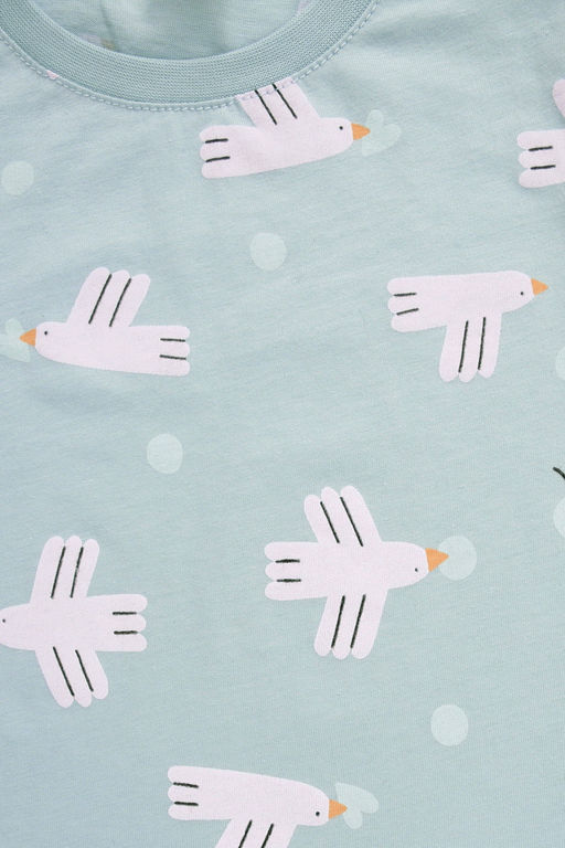 Crockid _ К 1561/голубой,птички с вишенками пижама дет  фото 2