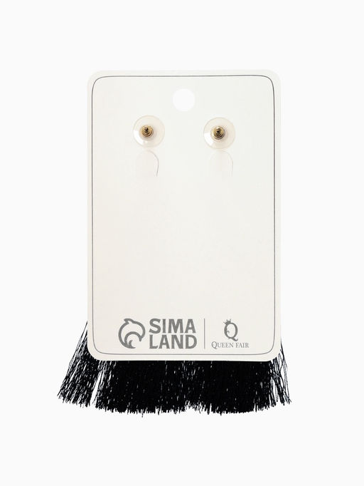 Серьги Кисти, цвет чёрный в золоте, L кисти 8.7 см