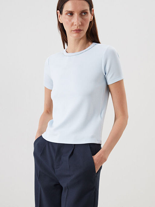 Bisiklet Yaka Kad?n Ti??rt