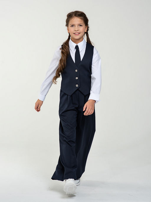 Серый школьный жилет для девочки Mooriposh, модель 1120 фото 11