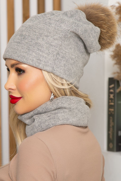 Комплект шапка и снуд (светло-серый) ШПС9 - Lt collection фото 3