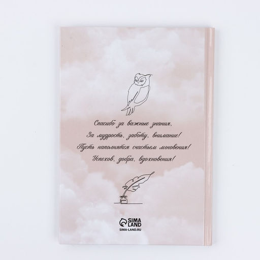 Ежедневник А5, 80 л, твердая обложка «Учителю: Золотой глобус с пером»