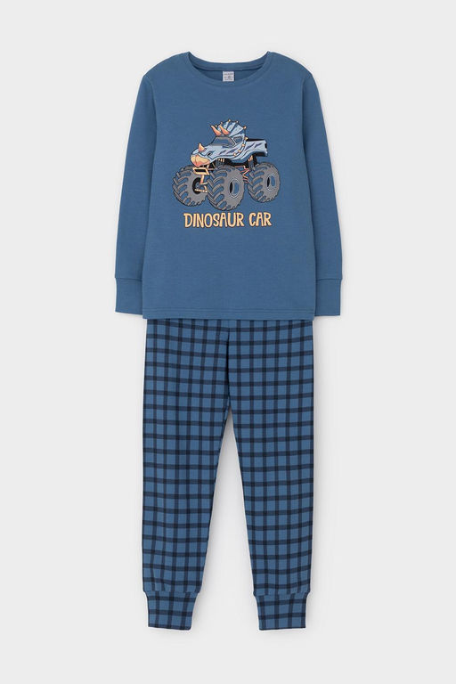 К 1541/синяя волна,клетка пижама дет