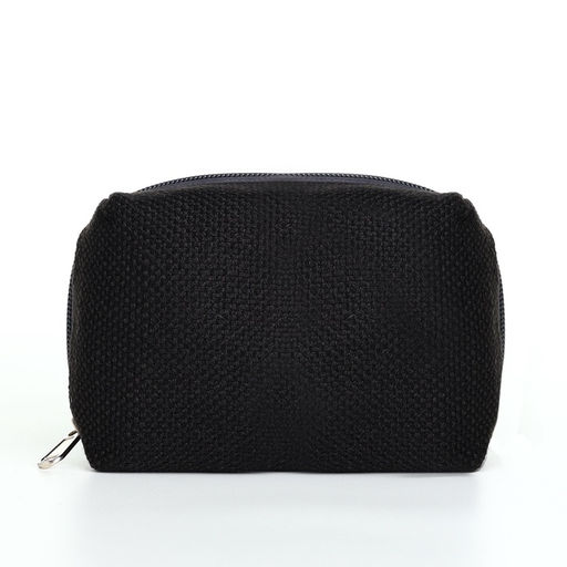 Косметичка женская на молнии, объёмная, маленькая, мягкая, чёрная - Simaland фото 2