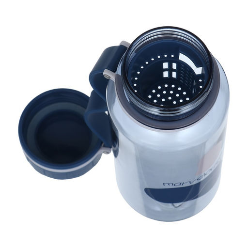 Бутылка для воды, 600 мл, 20×7 см, с ситом, синяя