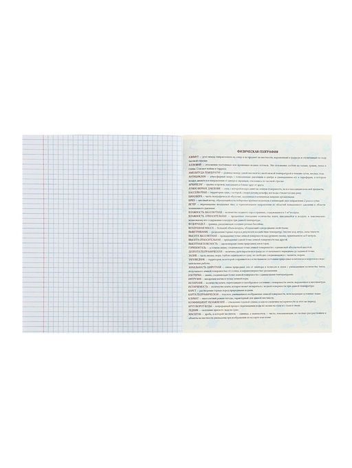 Цена за 5 шт. Предметная тетрадь по географии Calligrata TOP «Аниме», 48 листов, в клетку, со справочным материалом, обложка из мелованного картона