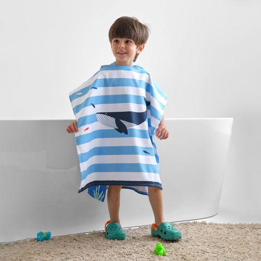 Полотенце-пончо детское махровое Крошка Я Кит 60х120 см, 50% хл, 50% пэ  фото 4
