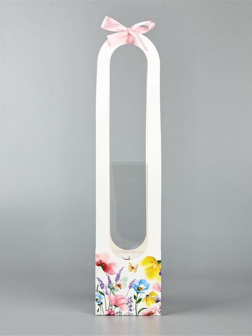 Цена за 5 шт. Коробка для цветов складная Цветы, 10?45?10 см