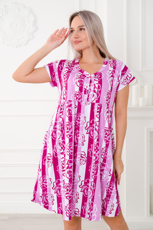 Ночная сорочка из кулирки Долорес лиловая роза - Амадэль фото 6