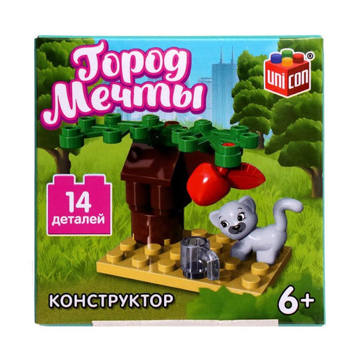 Цена за 2 шт. Конструктор Город мечты Кошечка под деревом, 14 деталей - Unicon фото 4