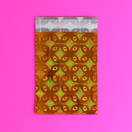 Цена за 50 шт. Пакет подарочный голографический с липкой лентой, «Шарм», 7.5×12+2 см, МИКС