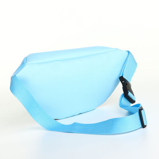 Сумка поясная детская для девочки на молнии, голубая, розовая