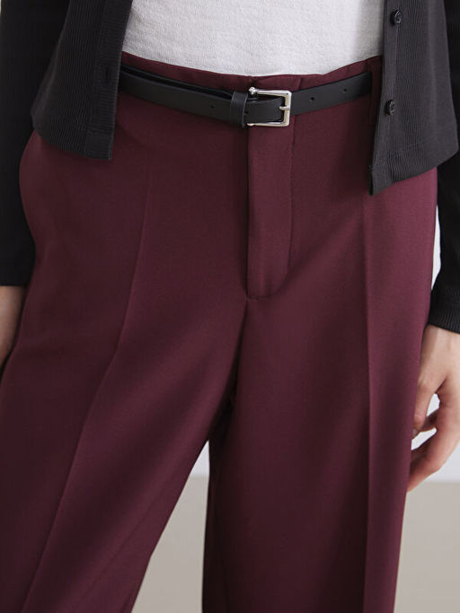 Beli Kemerli Geni? Pa?a Kad?n Pantolon