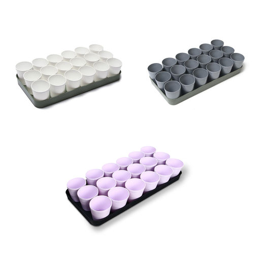 Набор для рассады: стаканы по 250 мл (18 шт.), поддон 40×20 см, цвет МИКС, Greengo