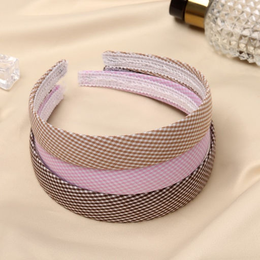 Цена за 2 шт. Ободок для волос «Классика», клетка, 2.5 см, МИКС