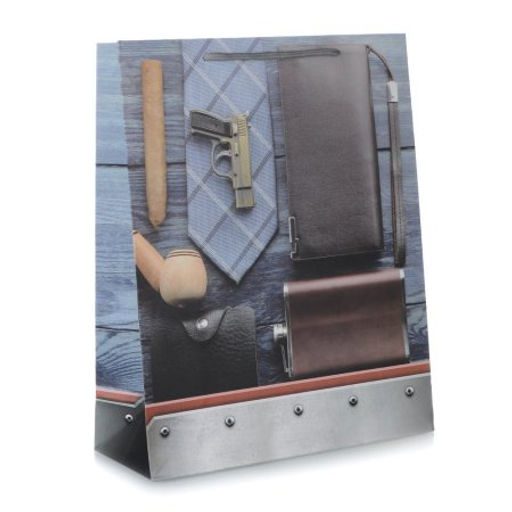 Цена за 12 шт. Пакет подарочный 26x32x10 23 февраля / 24813M /уп 12/480/ - Галеонтрейд фото 4