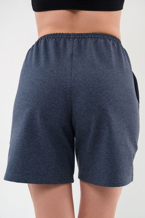 Шорты женские из футера Таиланд индиго меланж 2 сорт макси - Амадэль фото 5