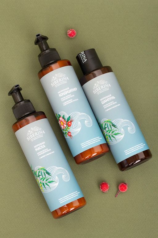 Шампунь "Против перхоти и выпадения волос" с цинком и маслом ним SIBERINA