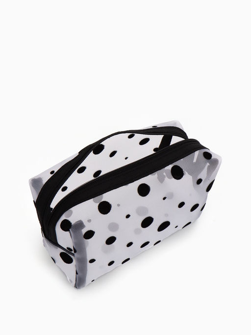 Косметичка дор Горох, сетка 18*7,5*10, отд на молнии, белый