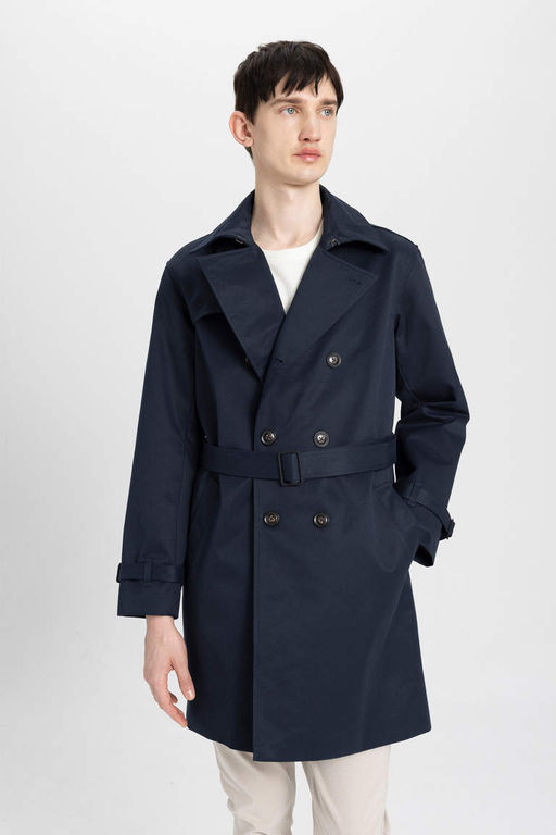 Водонепроницаемый тренч стандартного кроя на подкладке - Defacto фото 6