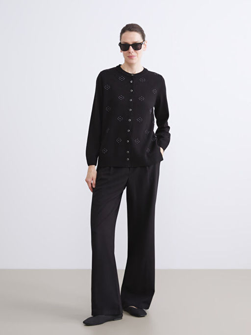 Bisiklet Yaka Ta?l? Kad?n Triko H?rka