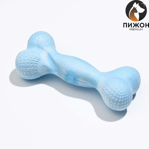 Игрушка плавающая для собак Мощная кость Пижон Premium, вспененный TPR, 15,5 см, голубая