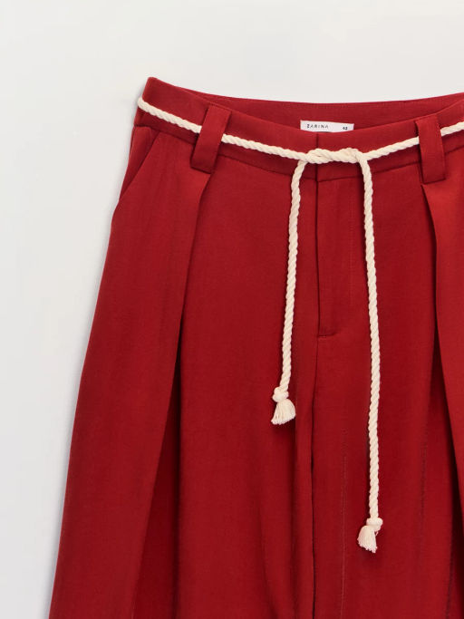 Широкие брюки из вискозы с поясом ZR2605022108-21 / Zarina