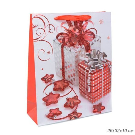 Цена за 12 шт. Пакет подарочный 26х32х10 / 362-52-M /уп 12/480/Новый год - Галеонтрейд фото 6