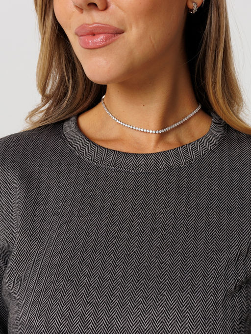 Платье женское П-176 (жаккард принт) Тёмно-серая ёлочка