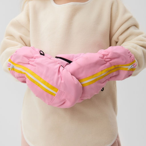 Цена за 2 шт. Варежки зимние для девочки MINAKU, светло-розовые, размер 16-17