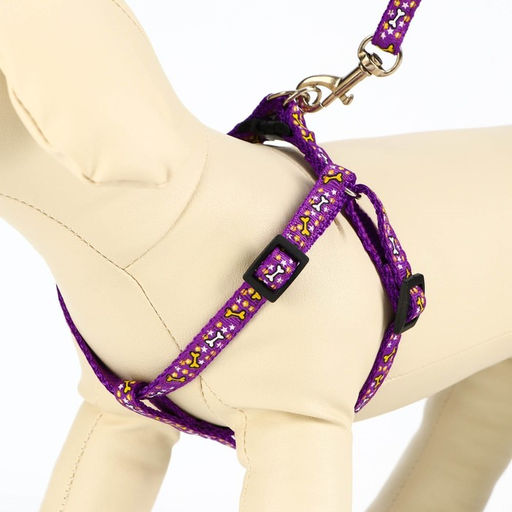 Комплект Звёздные косточки, поводок 120 х 1 см, ОГ 23-35 см, фиолетовый - Пижон фото 2