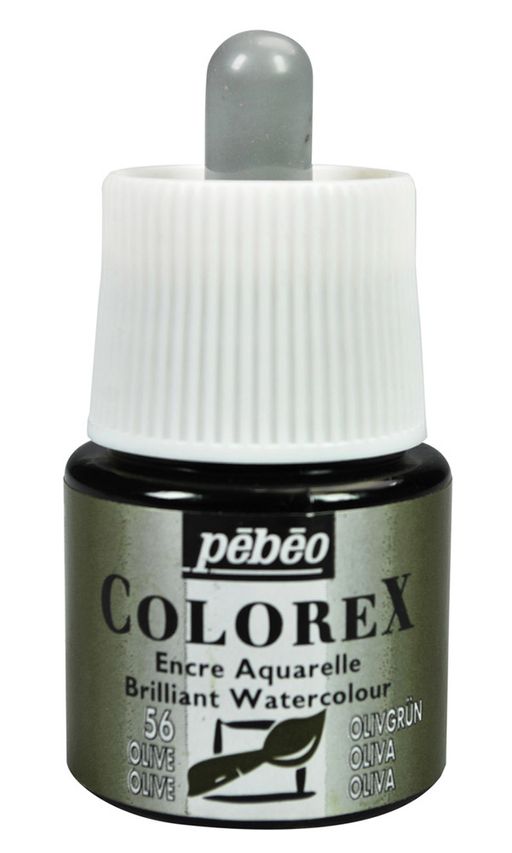 Краска акварель PEBEO акварельные чернила Colorex во флаконе с пипеткой 45 мл 341-056 оливковый