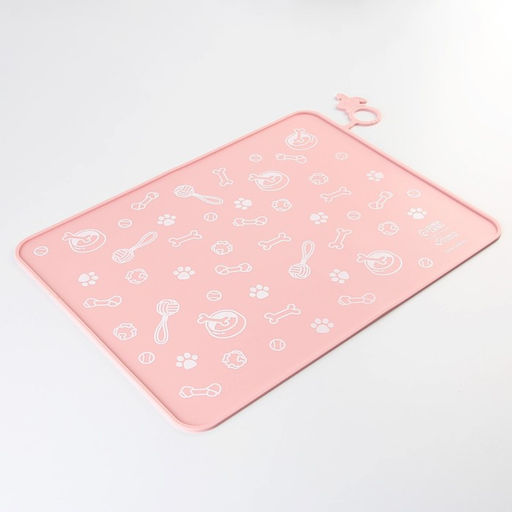 Коврик силиконовый под миску Паттерн, 30х40 см, розовый - Пушистое счастье фото 4