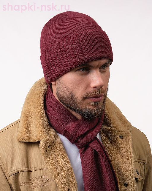 04623 F 1А Тэйм Комплект мужской флис (шапка+шарф) (57-59)