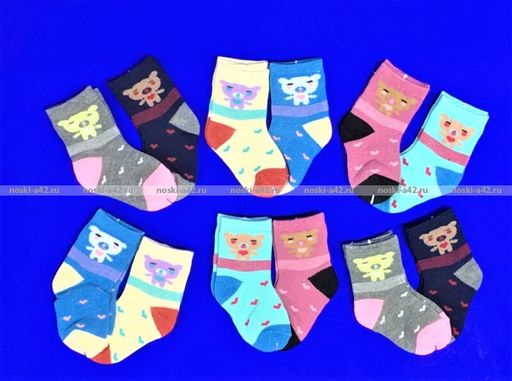 Цена за 12 пар. Носки детские Бебики 6-12 (длина стопы носка 10-11 см) - For you фото 3