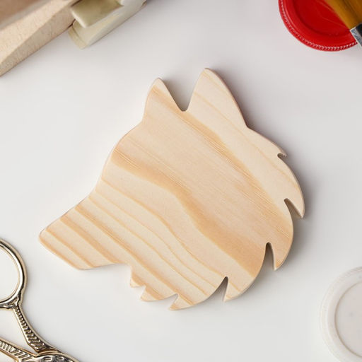 Цена за 2 шт. Заготовка для творчества Голова волка, 9,1х 8,1 х 1,2см - Simaland фото 2