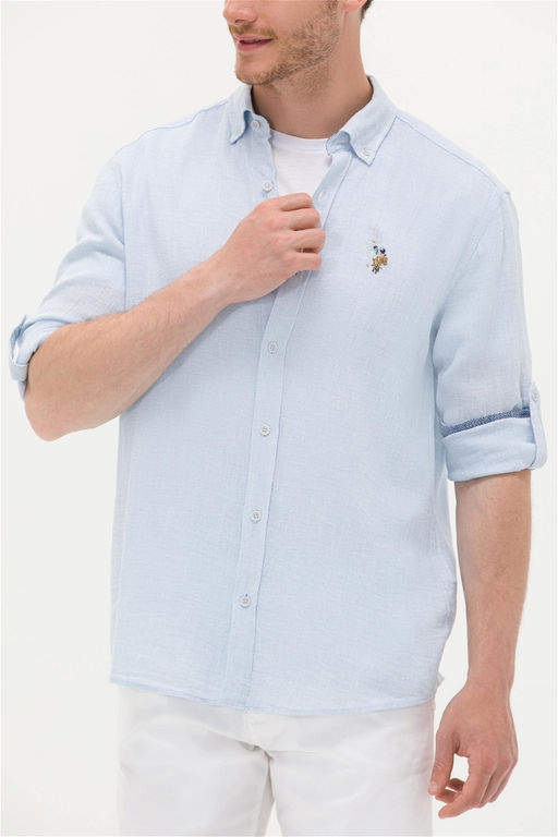 U. S. Polo Assn / Мужская голубая рубашка с длинным рукавом - U.s. polo assn фото 13