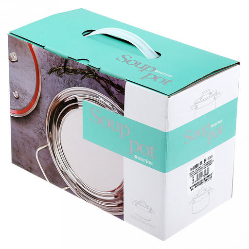 Кастрюля из нержавеющей стали "Аксай" 2,1л, д17,7см h11,7см, s0,35мм, матовая полировка, стеклянная крышка, металлические ручки, с теплораспределительным дном 0,5см, цветная коробка (Китай)