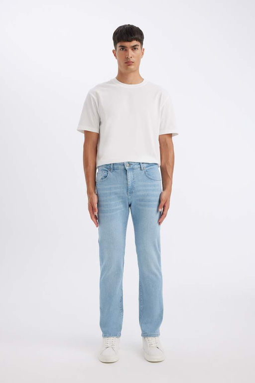 Джинсовые брюки Sergio Regular Fit Normal Mold с нормальной талией и зауженными штанинами - Defacto фото 2