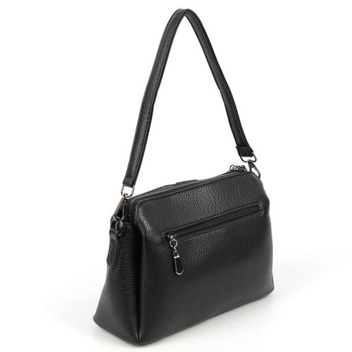 Женская сумка через плечо с тремя отделениями из эко кожи 8858 Блек - Cidirro фото 3