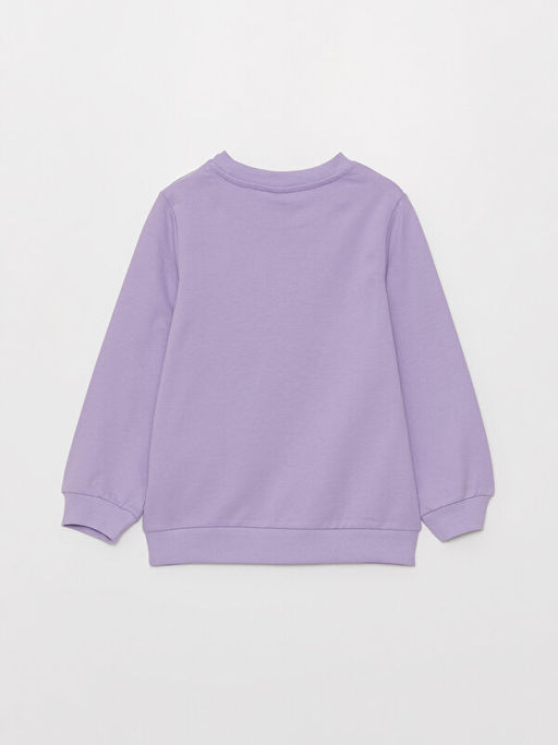 Bisiklet Yaka Bask?l? Uzun Kollu K?z ?ocuk Sweatshirt - Waikiki фото 3