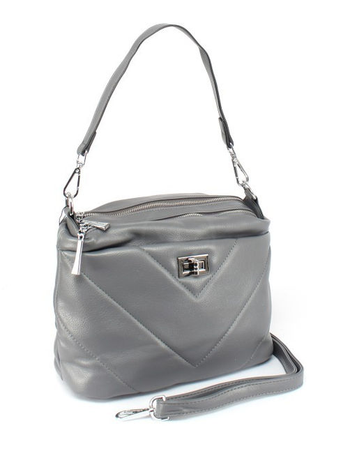 Сумка женская искусственная кожа FR-5059-L, 2отд, плечевой ремень, серый SALE 258398 - Adelia фото 6