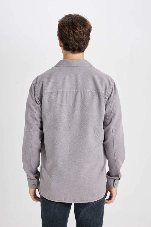Хлопковая рубашка обычного кроя с длинными рукавами - Defacto фото 6