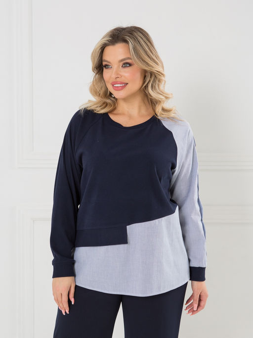 Блузка 1444 темно-синий - Novita фото 2