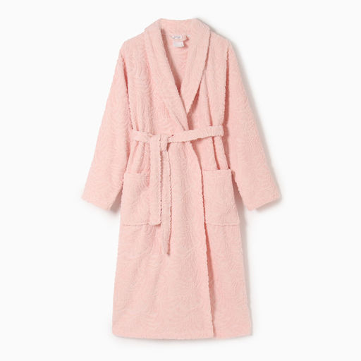 Халат махровый женский LoveLife «Сирокко», размер L, хлопок 100%, розовый