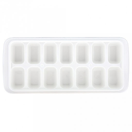 Форма для льда пластмассовая (мармелада) "Прямоугольник - 14 штук" 25,2х11см h3см, цвета в ассортименте: розовый, белый, голубой, в п/эт пакете (Китай)